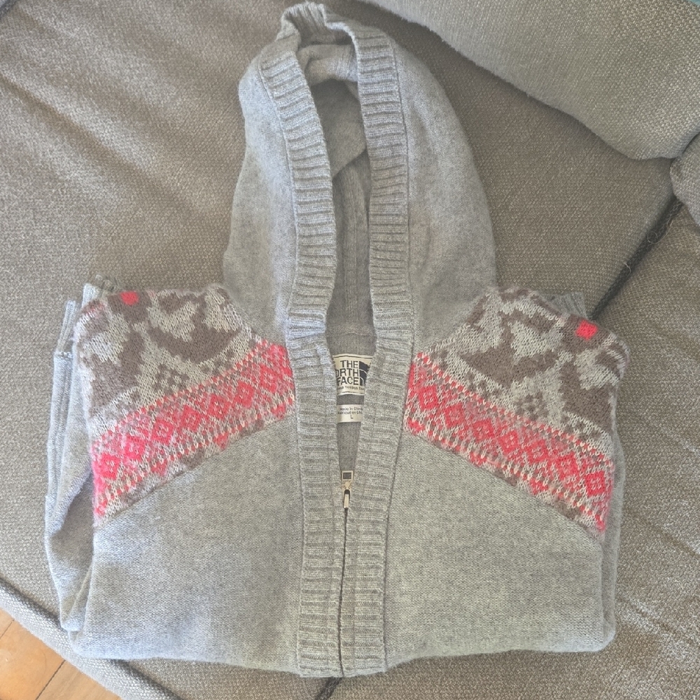 The North Face Gray and Pink Women's Sweater